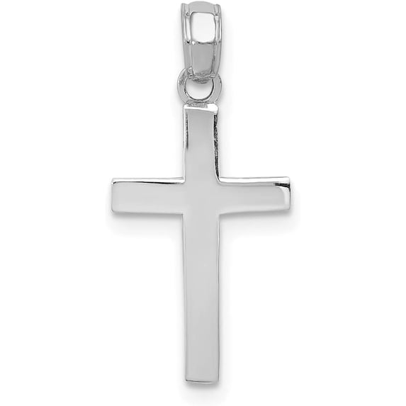 Avariah Solid 10k White Gold Polished Cross Pendant - 22.8mm