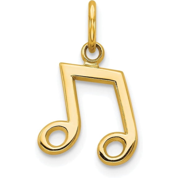 Avariah Solid 10k Yellow Gold Musical Note Charm - 16mm
