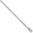 thumbnail image 1 of Avariah Solid 14K White Gold 3mm Hand Polished Fancy Link with Lobster Lock Bracelet - 8.25", 1 of 4