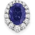 thumbnail image 1 of Avariah Solid 14K White Gold Lab Grown Diamond and Cr Blue Sapphire Halo Chain Slide - 12.1mm, 1 of 5
