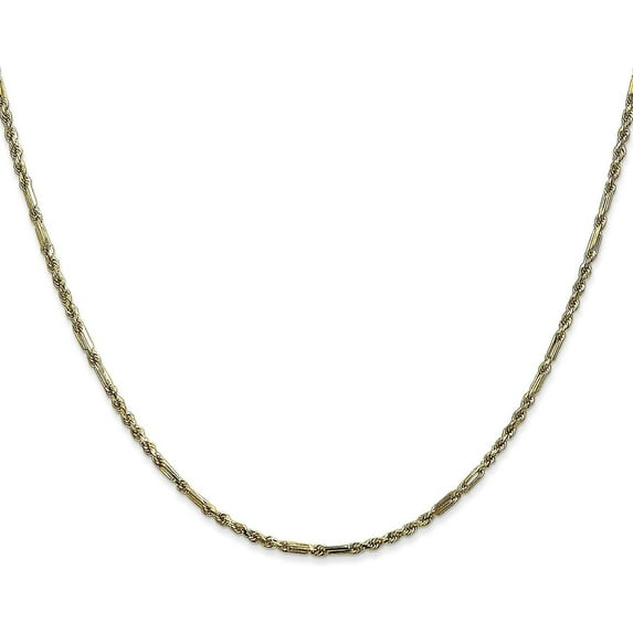 Avariah Solid 14K Yellow Gold 2mm Diamond-cut Milano Rope with Lobster Lock Chain - 20"