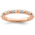 thumbnail image 1 of Avariah Solid 14k Rose Gold Stackable Expressions Diamond Ring - Ring Size 7.0 Natural Diamonds, 1 of 8