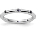 thumbnail image 1 of Avariah Solid Sterling Silver Stackable Expressions Created Sapphire Ring - Ring Size 9.0-2.2gm, 1 of 7