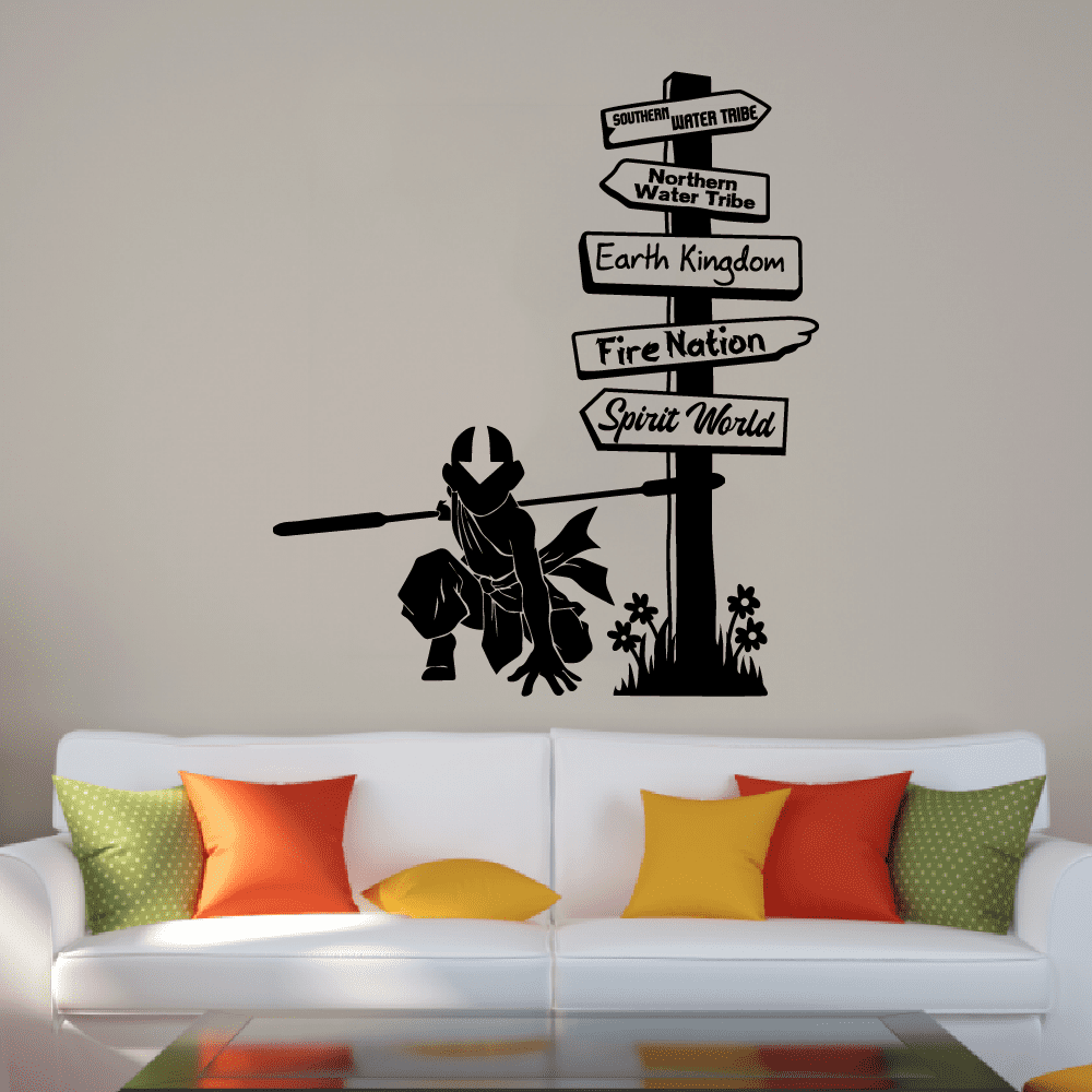 Avatar Air Bender Aang Silhouette Pathway Signage Northern Water Tribe ...