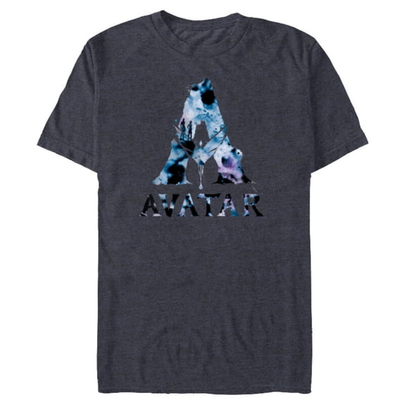 Avatar Banshee A Logo with Jake Sully and Na’vi Neytiri - Short Sleeve Blended T-Shirt for Adults - Customized-Navy Heather