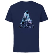 Avatar Banshee A Logo with Jake Sully and Na vi Neytiri - Short Sleeve Cotton T-Shirt for Adults - Customized-Navy