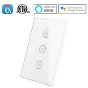 Avatar Controls Smart Dimmer Touch Switch Work with Alexa Google Home WiFi Wall Light Panel Switch App Remote Control Timing Function (3 Way)