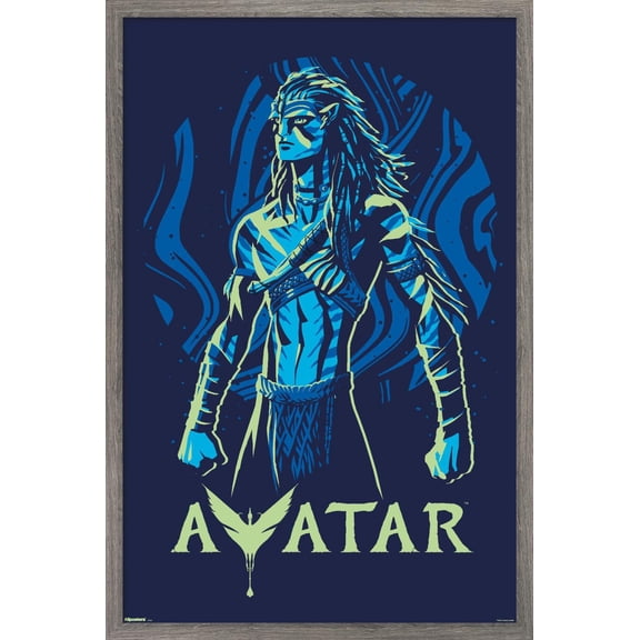 Avatar: Fire and Ash (2025) - Illustrated Jake Sully Wall Poster, 22.375" x 34" Framed