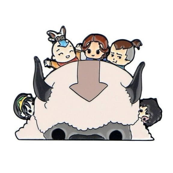 Avatar Last Airbender Appa and Group 1.6 Inches Tall Enamel Metal Pin