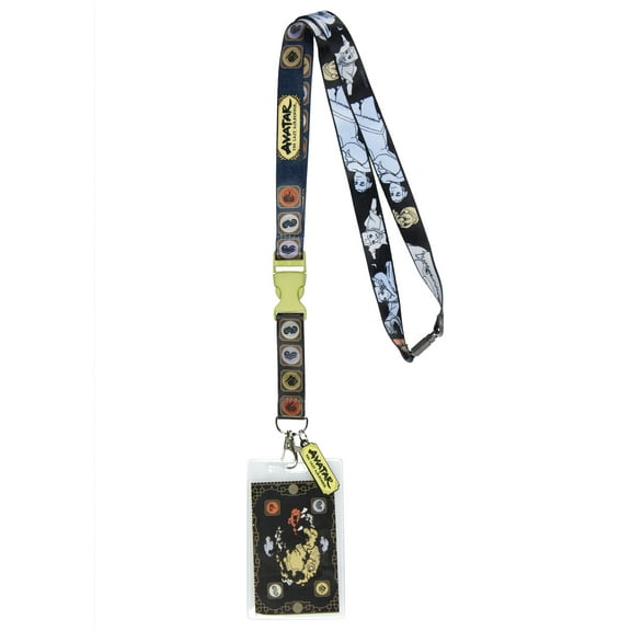 Avatar Last Airbender ID Reversible Lanyard Badge Holder w Avatar Rubber Charm
