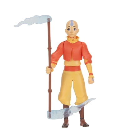 Avatar: The Last Airbender Aang (Book One) - 4.5-inch Scale Figure with Staff, Air Effects, and Battle Action