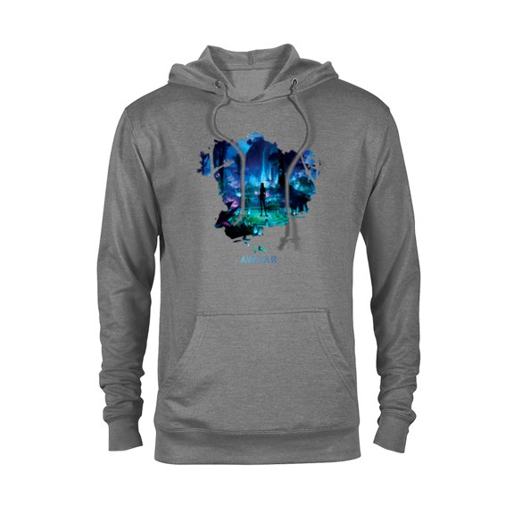 Avatar Na’vi in Pandora Jungle at Night with Logo - Pullover Hoodie for Adults - Customized-Athletic Heather