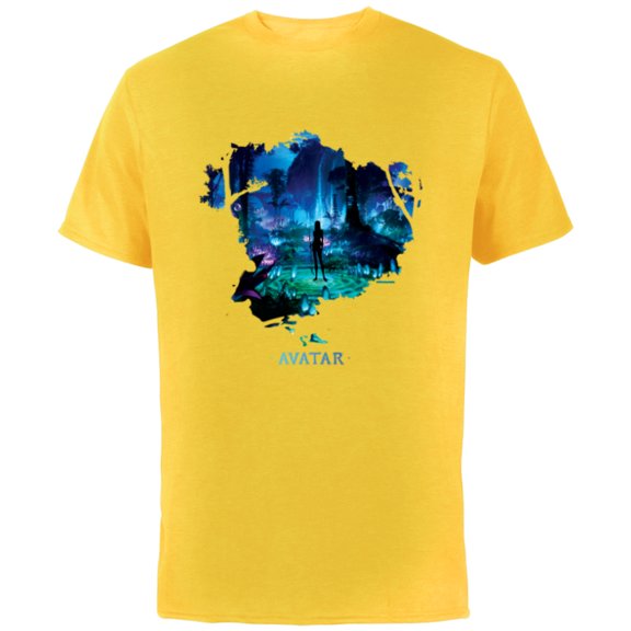 Avatar Na’vi in Pandora Jungle at Night with Logo - Short Sleeve Cotton T-Shirt for Adults - Customized-Sunflower