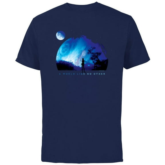 Avatar Pandora A World Like No Other Na’vi Shadow at Night - Short Sleeve Cotton T-Shirt for Adults - Customized-Navy