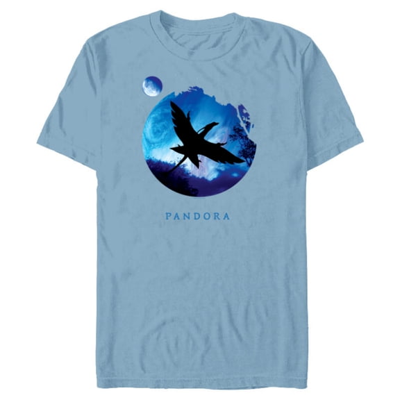 Avatar Pandora Creature Mountain Banshee in Night Sky - Short Sleeve Blended T-Shirt for Adults - Customized-Ocean Blue