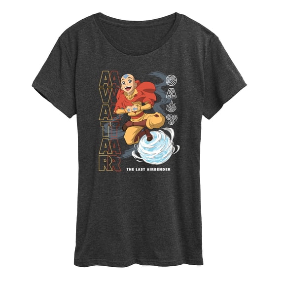 Avatar - The Last Airbender - Aang Air Bending -Women's Short Sleeve Graphic T-Shirt