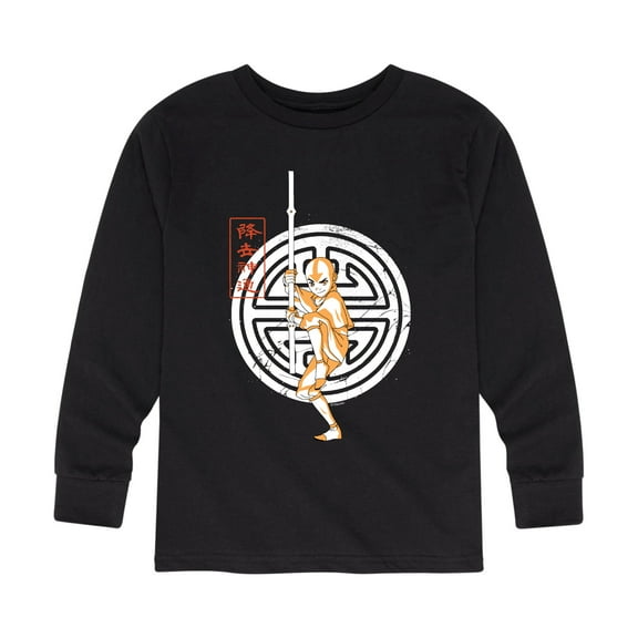 Avatar - The Last Airbender - Aang Crest -  Youth Long Sleeve Graphic T-Shirt