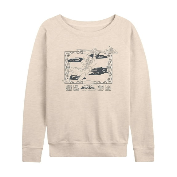 Avatar - The Last Airbender - Aang Happy Flying - Women's Lightweight French Terry Long Sleeve Shirt