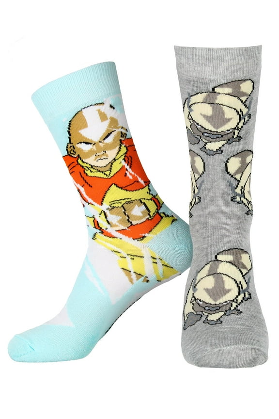 Avatar The Last Airbender Aang and Appa Character Adult Crew Socks 2 Pair