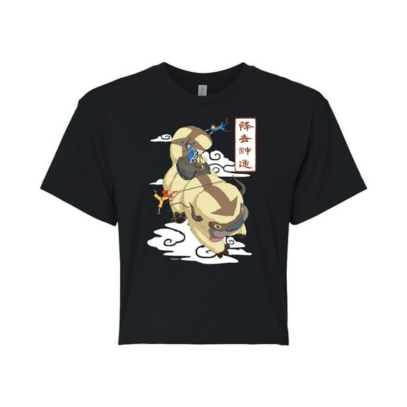 Avatar - The Last Airbender - Appa Flying - Juniors Cropped Cotton Blend T-Shirt
