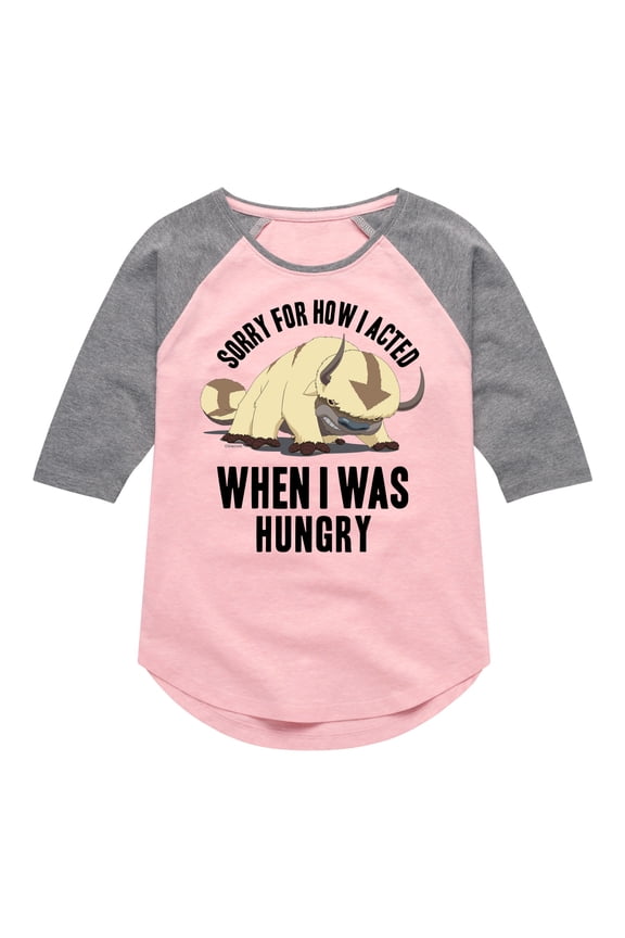 - Appa Hungry - Youth Girls Raglan Graphic T-Shirt
