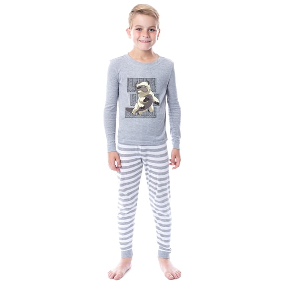 Avatar: The Last Airbender Appa Kids' 2PC Tight-Fit Long-Sleeve Pajama Sleep Set For Boys Girls