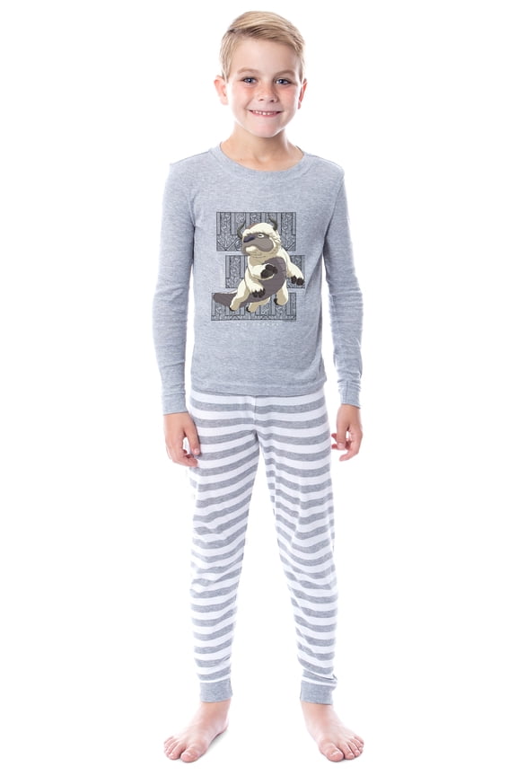 Avatar: The Last Airbender Appa Kids' 2PC Tight-Fit Long-Sleeve Pajama Sleep Set For Boys Girls