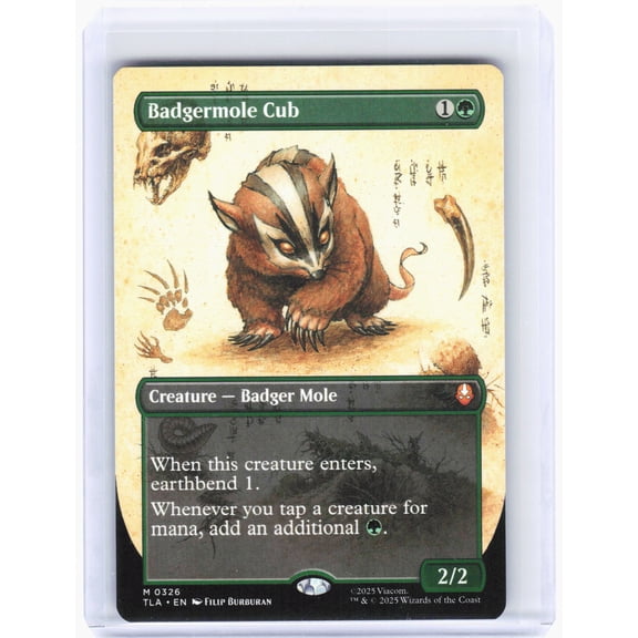 Near Mint Avatar The Last Airbender Mythic Badgermole Cub Borderless #326 Non-Foil Trading Card