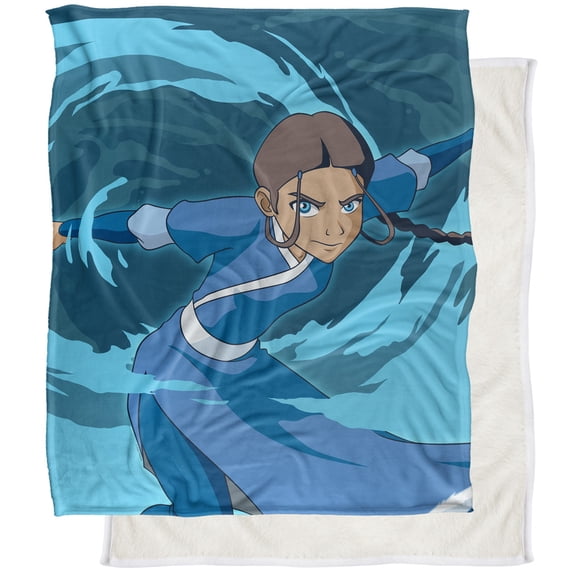 Avatar The Last Airbender Blanket, 50"x60" Avatar Katara Silky Touch Sherpa Back Super Soft Throw Blanket