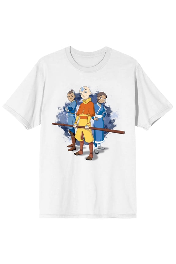Avatar The Last Airbender Character Group Men's White Graphic Tee - S