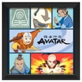 thumbnail image 1 of Silver Buffalo Avatar: The Last Airbender Character Icon Grid Gel Coat 6" x 6" Framed MDF Modern Wall Art, 1 of 6