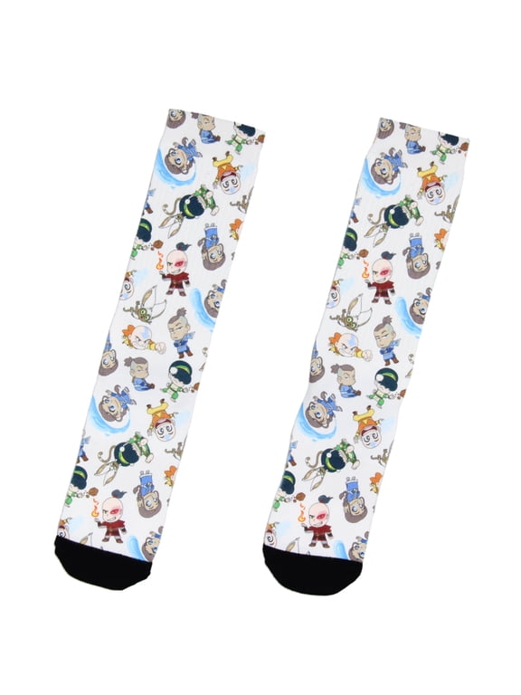 Avatar The Last Airbender Chibi Character All Over Sublimated Crew Socks