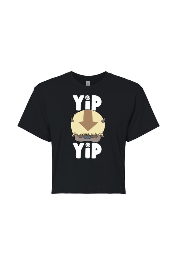 - Cute Appa Yip Yip - Juniors Cropped Cotton Blend T-Shirt