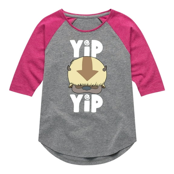 Avatar - The Last Airbender - Cute Appa Yip Yip - Youth Girls Raglan Graphic T-Shirt
