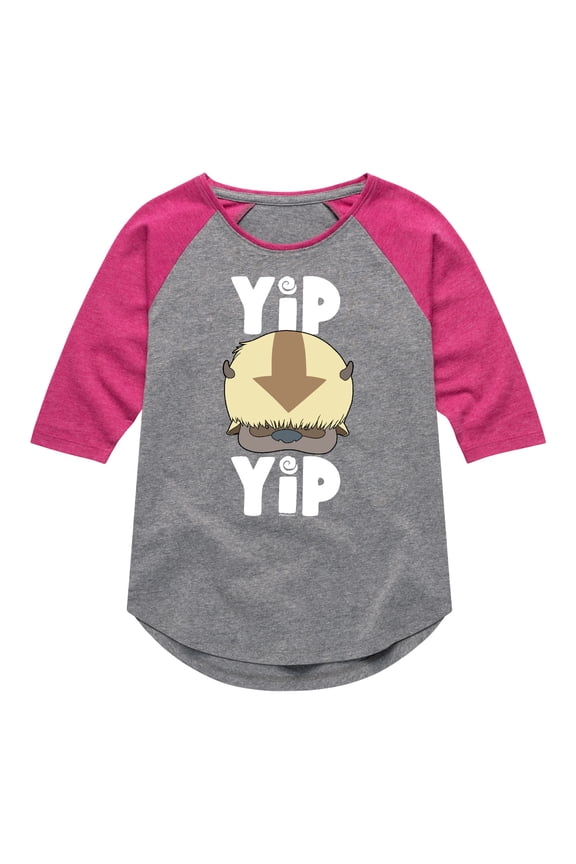 - Cute Appa Yip Yip - Youth Girls Raglan Graphic T-Shirt