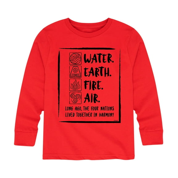 Avatar - The Last Airbender - Elements Harmony - Youth Long Sleeve Graphic T-Shirt