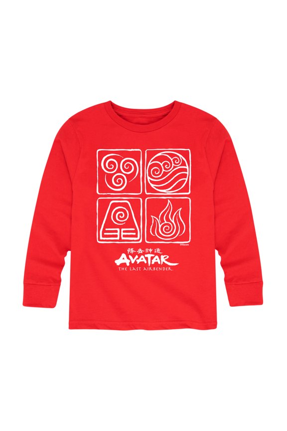 - Four Elements Inverse - Youth Long Sleeve Graphic T-Shirt