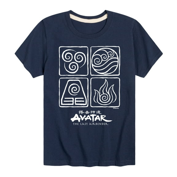 Avatar - The Last Airbender - Four Elements Inverse - Youth Short Sleeve Graphic T-Shirt