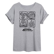 Avatar The Last Airbender - Four Elements - Juniors Ideal Flowy Muscle T-Shirt