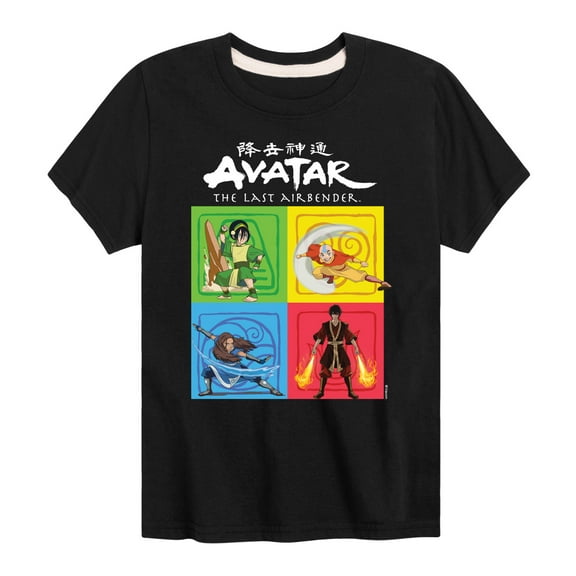Avatar - The Last Airbender - Four Elements Square - Kids YOUTH SHORT SLEEVE TEE