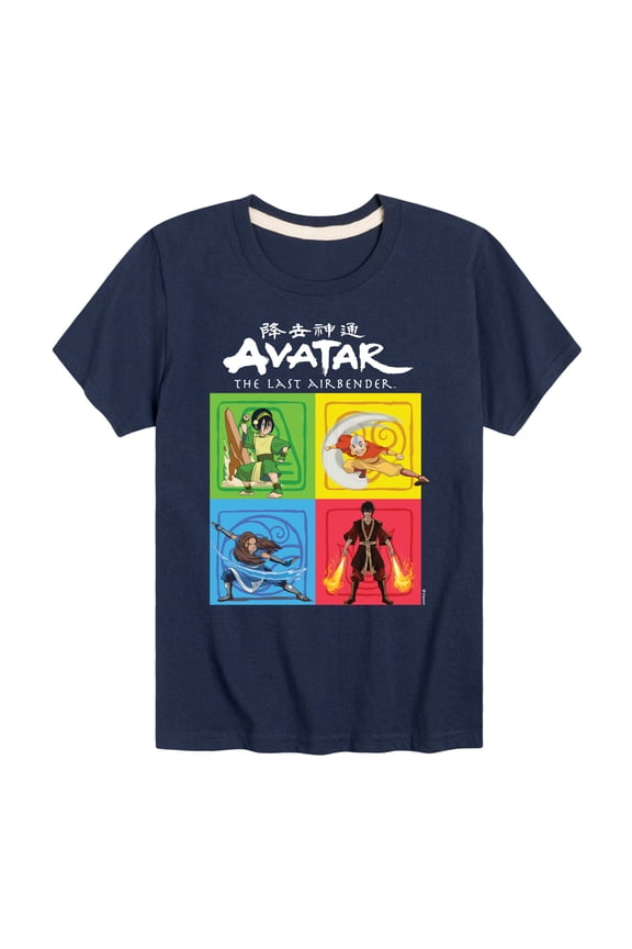 - Toph Aang Katara Zuko Four Elements Short Sleeve Graphic T-Shirt