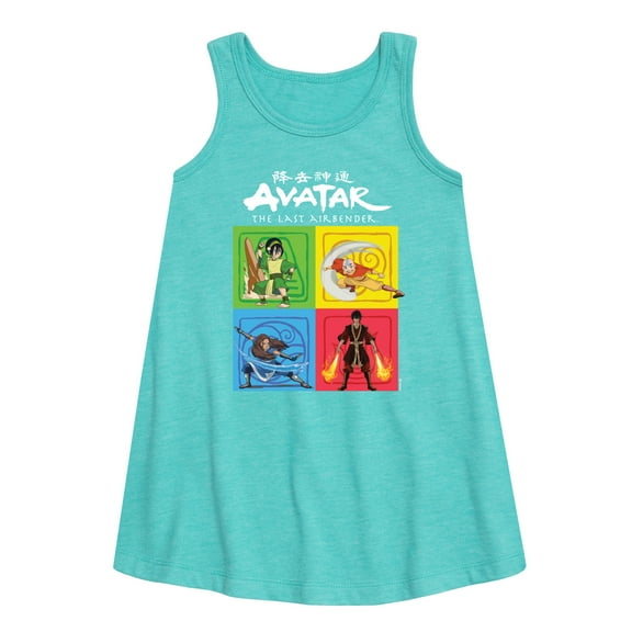 Avatar: The Last Airbender - Four Elements Square - Youth Girls A-line Dress