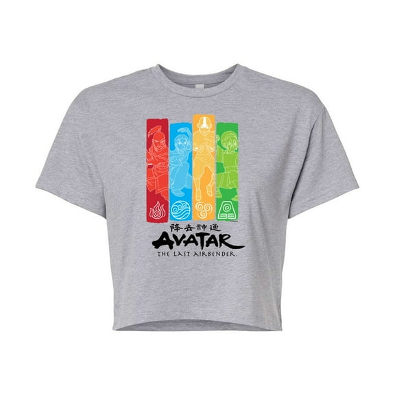 Avatar - The Last Airbender - Four Nations - Juniors Cropped Cotton Blend T-Shirt