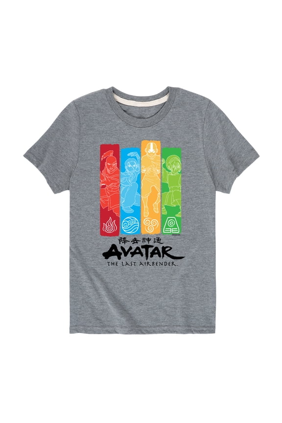- Zuko Katara Aang Toph Nation Elements Short Sleeve Graphic T-Shirt