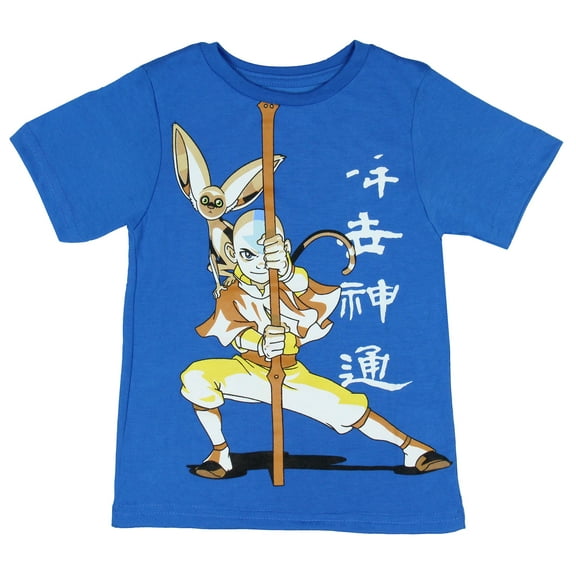 Avatar The Last Airbender Little Boy's Aang And Momo Stance T-Shirt