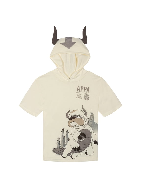Avatar The Last Airbender Little Boys' Cosplay Hooded T-Shirt Cream Appa