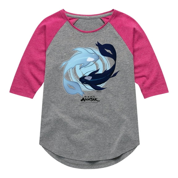 Avatar - The Last Airbender - Moon and Ocean Spirit Koi -Youth Girls Raglan Graphic T-Shirt