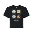 thumbnail image 1 of Avatar - The Last Airbender - Nations Symbols - Juniors Cropped Cotton Blend T-Shirt, 1 of 5