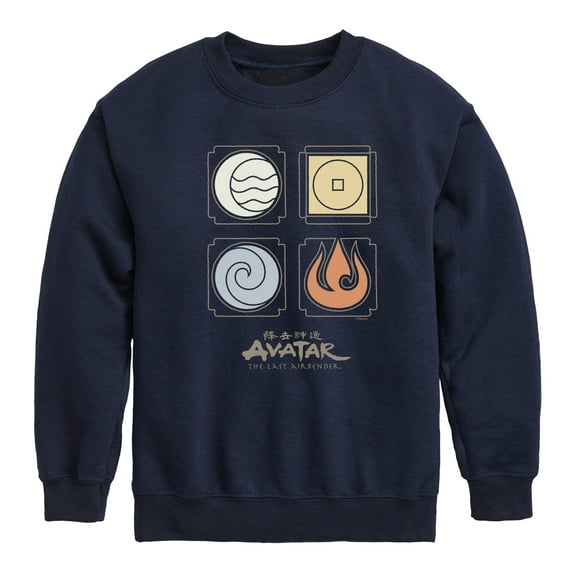 Avatar - The Last Airbender - Nations Symbols - Youth Crewneck Fleece Sweatshirt