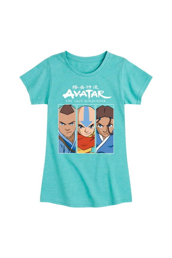 - Sokka Aang Katara - Youth Girls Short Sleeve Graphic T-Shirt